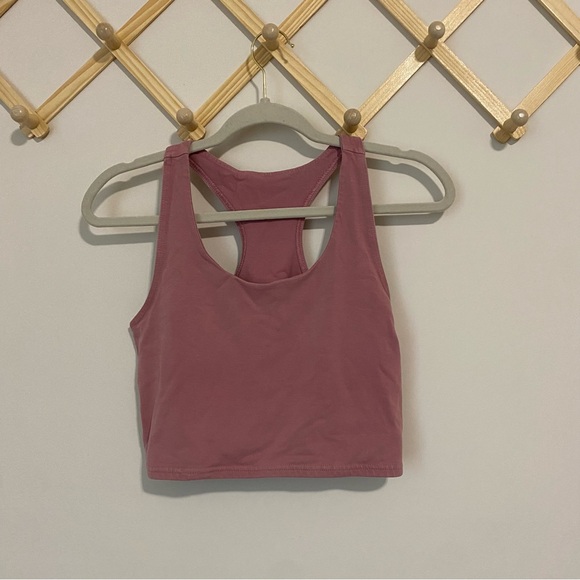 Pact Tops - Pact Organic Cotton Mauve Fitted Cropped Tank small